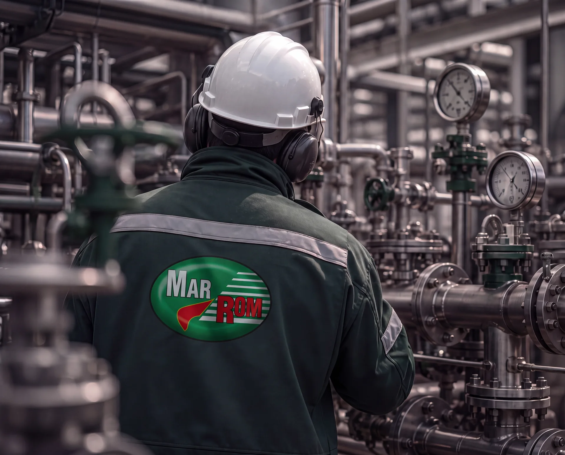 Operator Mar-Rom nadzorujący instalację przeładunkową